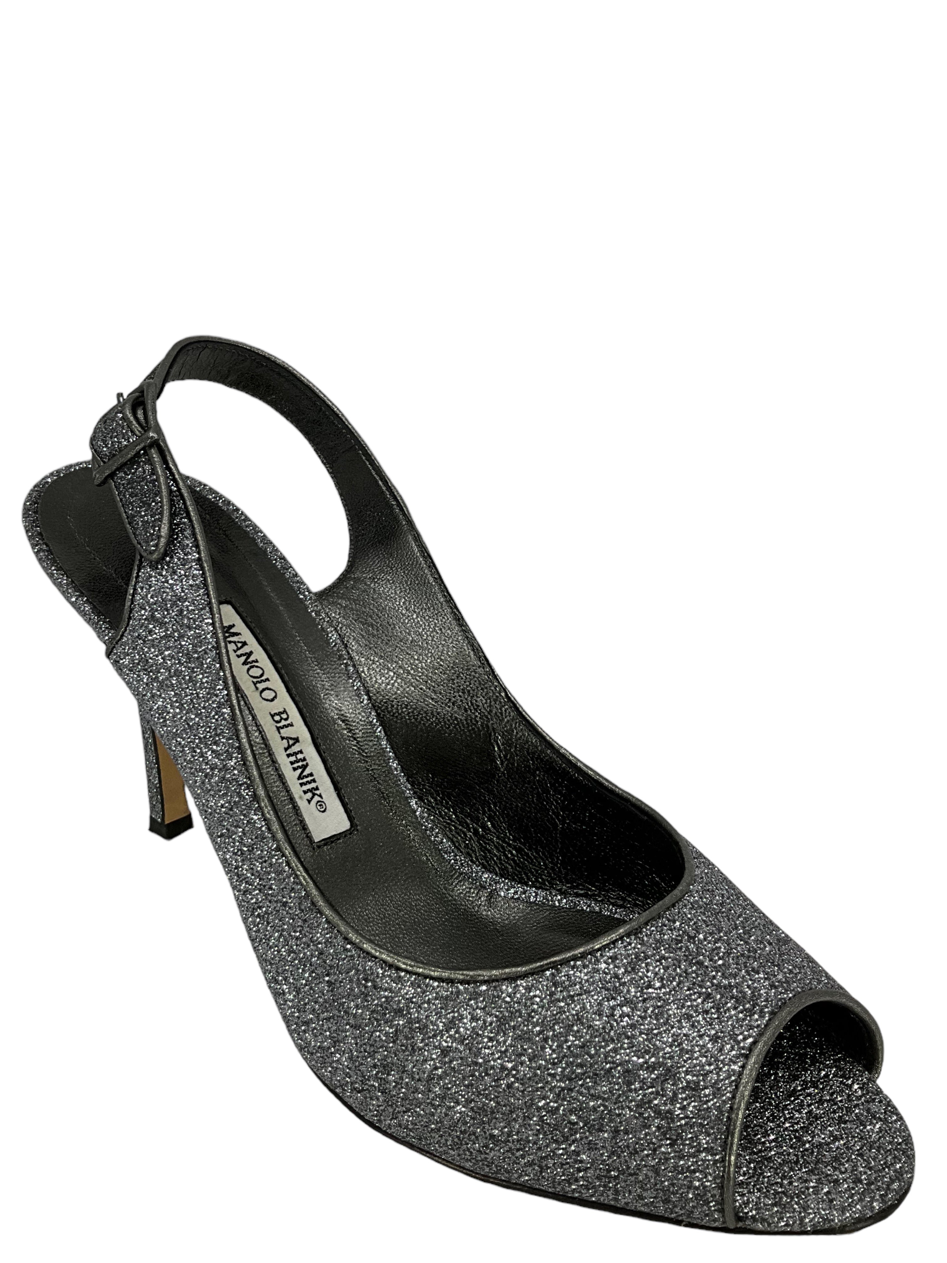 Manolo Blahnik Glitter Slingback Heels - Women's Size 11 | Elegant Evening Pumps for Parties, Weddings & Special Occasions