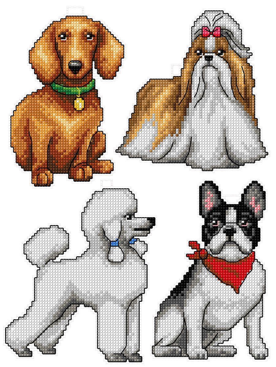 122CS Counted Cross Stitch Kit for Dogs - Complete DIY Embroidery Set with Pattern, Thread & Needle - Perfect for Pet Lovers & Home Decor
