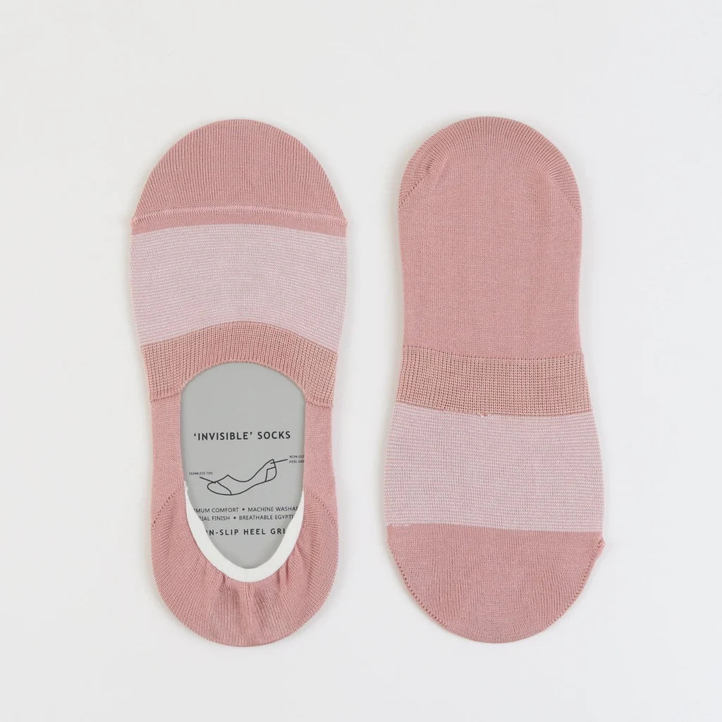 Women's Invisible Socks - Micro Striped Mercerized Cotton No-Show Socks for Sneakers, Loafers & Casual Shoes | Comfortable & Breathable Everyday Wear