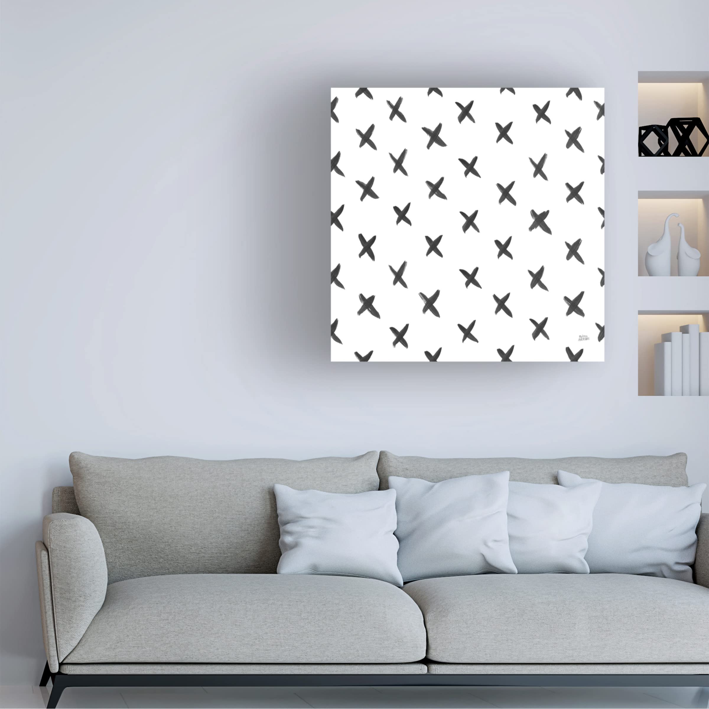 Scandy Baby Pattern IIA Canvas Wall Art by Melissa Averinos - Modern Scandinavian Nursery Decor, Baby Room & Kids Bedroom Wall Decor