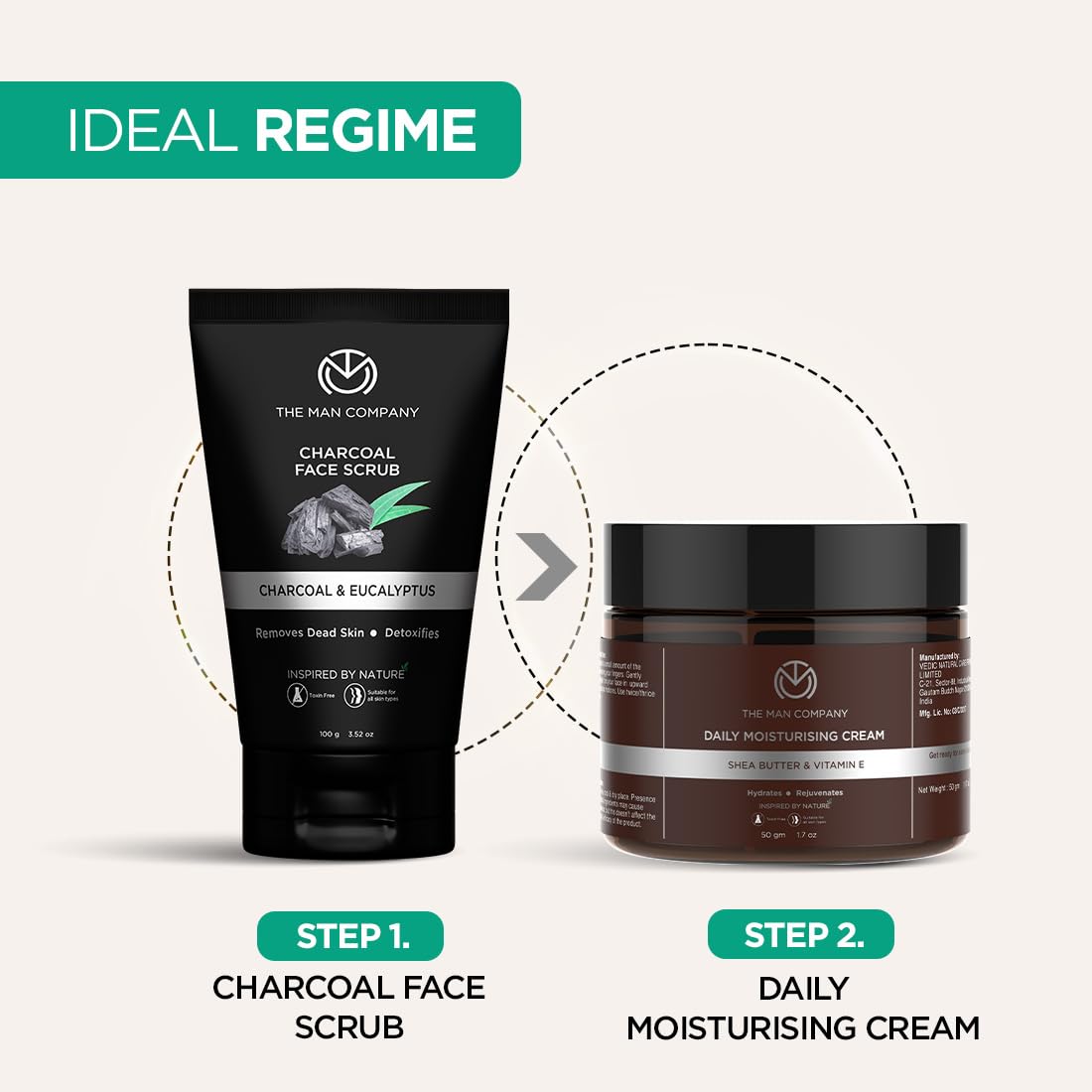 The Man Company Charcoal Tan Removal Face Scrub for Men - Deep Cleansing Exfoliator for Glowing Skin | Anti Acne & Blackhead Remover for Oily & Combination Skin | 100g Travel-Friendly Tube | Perfect for Daily Skincare Routine & Post-Shave Care