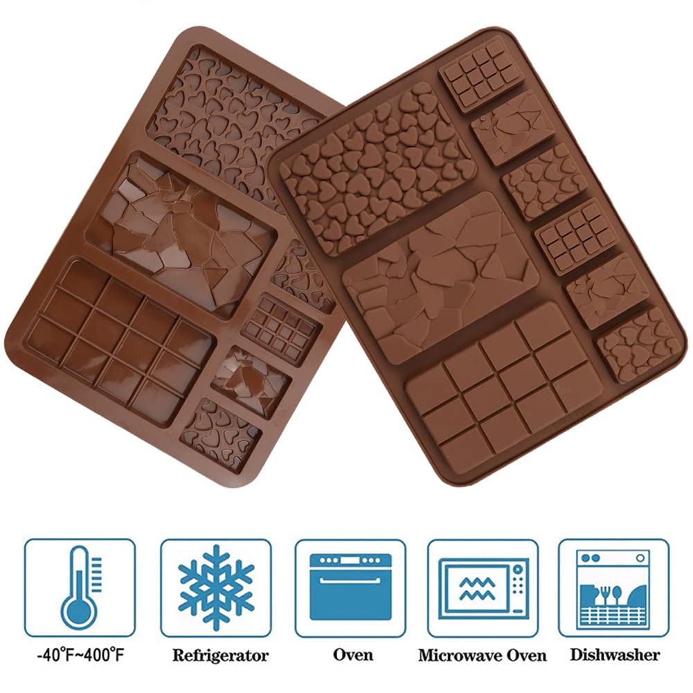 4 Pcs Silicone Chocolate Molds - 9 Cavity Break Apart Candy Molds for Cake Decorations, DIY Chocolate Making, Baking & Party Treats (Perfect for Holidays, Birthdays & Home Baking)