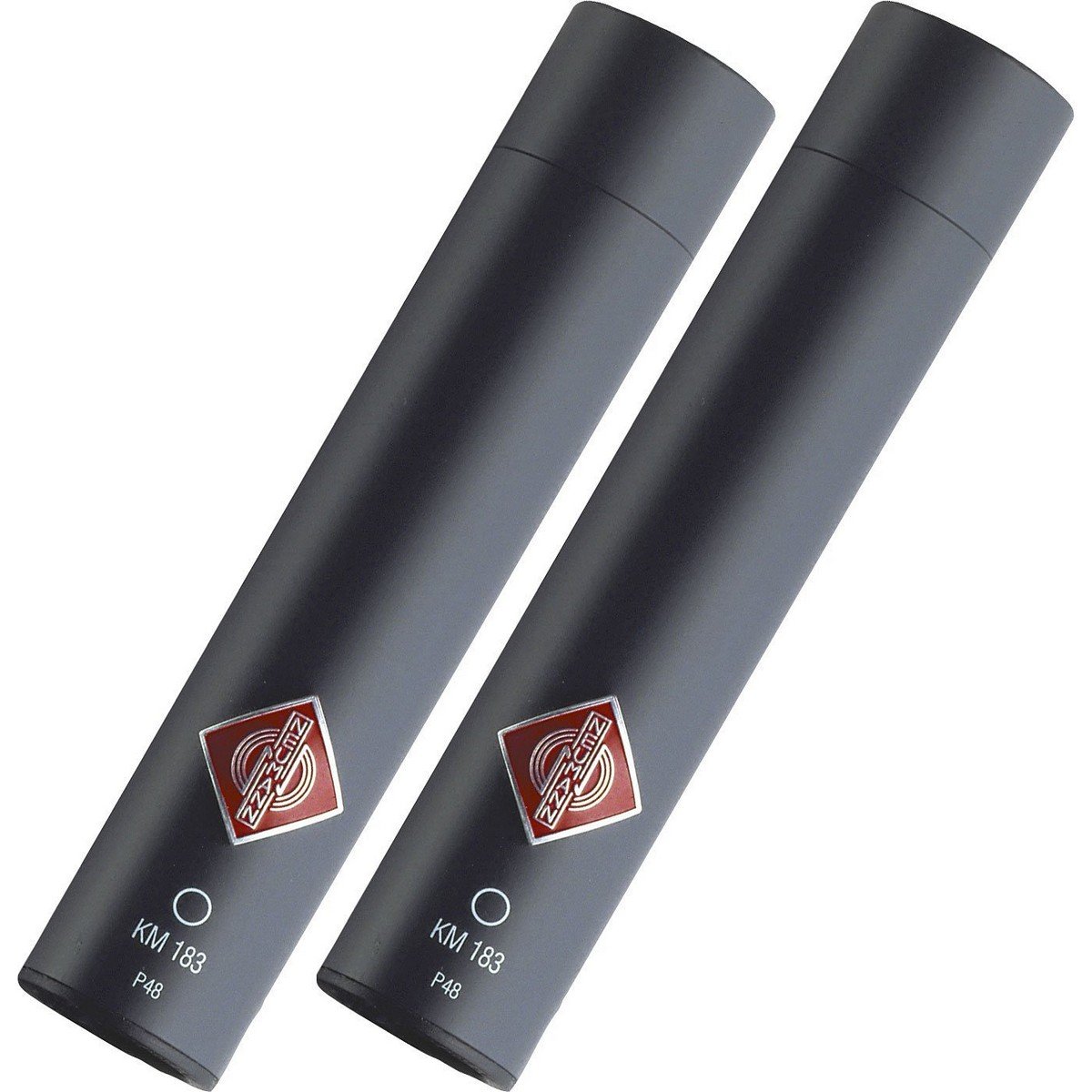 Neumann KM 183 Stereo Pair Omnidirectional Small-Diaphragm Condenser Microphones - Matte Black Finish for Studio Recording, Field Work & Live Performances