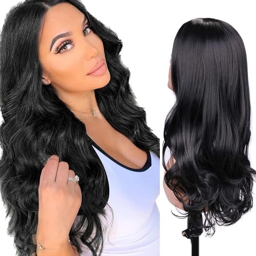 Premium Synthetic Long Hair Wig for Women - 24 to 26 Inch Natural Looking Black Wig with Comb & Wig Cap | Perfect for Cosplay, Daily Wear, and Special Occasions
