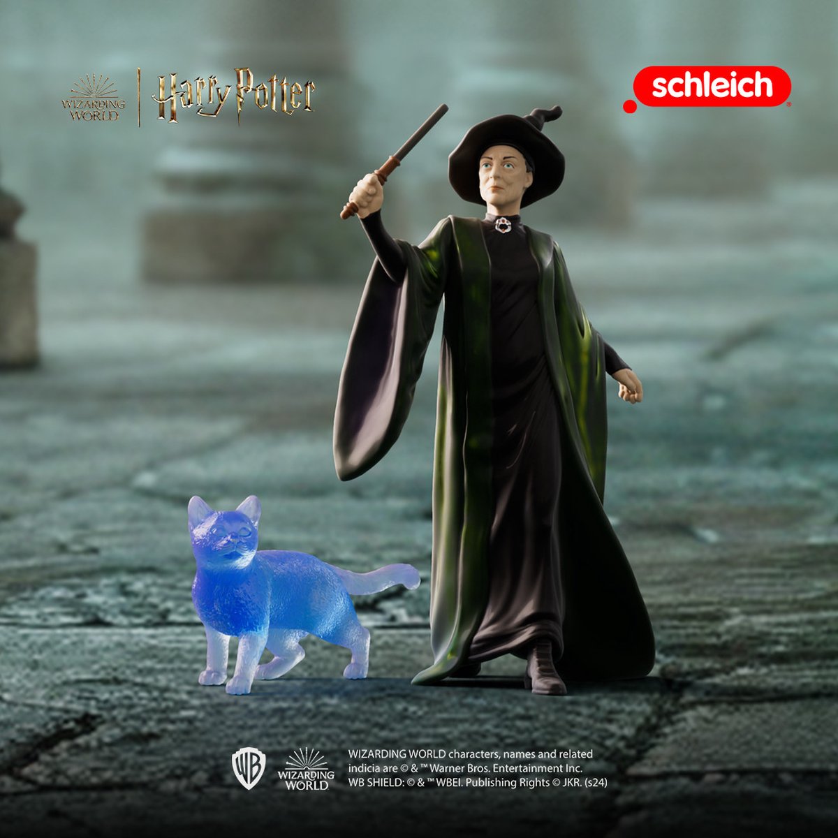 Professor McGonagall & Patronus Cat Plush Toy - Harry Potter Collectible Gift for Fans - Perfect for Movie Nights, Cosplay & Potterhead Decor