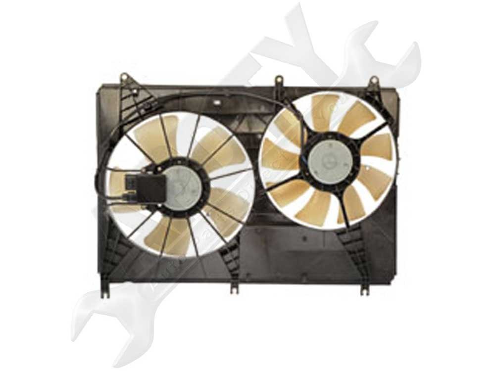 APDTY 731445 Dual Radiator & AC Condenser Cooling Fan Assembly Replacement - Compatible with Select Vehicle Models - Perfect for Engine Cooling & AC Performance Enhancement