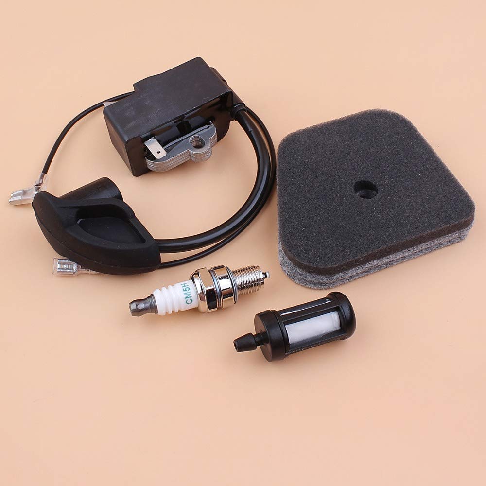 STIHL FS90 FS100 FS110 FS130R KM90 HL95 HL100 HT100 HT101 Trimmer Ignition Coil Air Filter Spark Plug Replacement Parts - Compatible with Lawn Care, Landscaping & Garden Maintenance Equipment