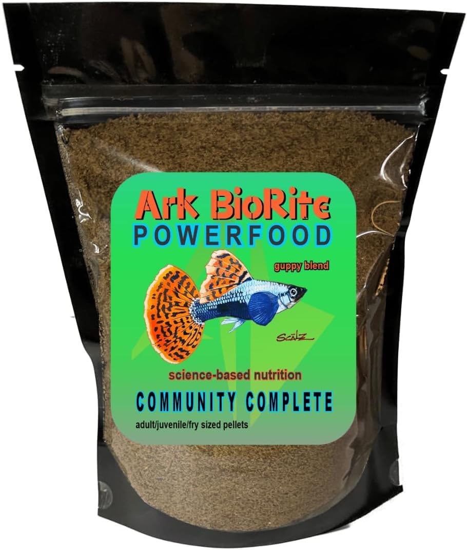 2oz Guppy Fish Food Blend - Highly Nutritious PowerFood for Cleaner Water | Complete & Balanced Diet for Super Colonies | Fast Absorption Formula | Perfect for Tropical Fish Tanks & Aquarium Breeding