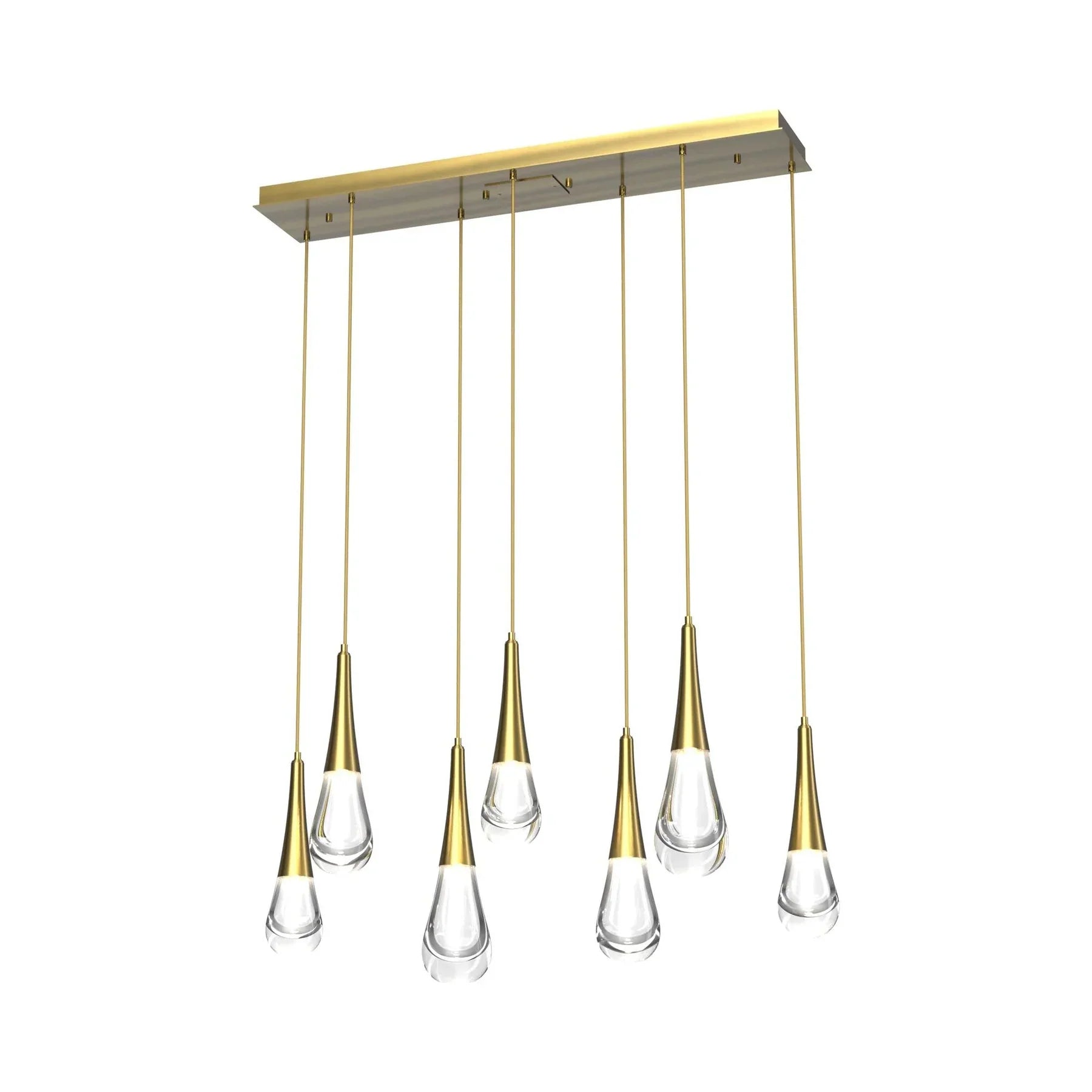 Modern Rectangle LED Chandelier with Water Drop Crystals - Elegant Dining Room Lighting Fixture for Home Decor