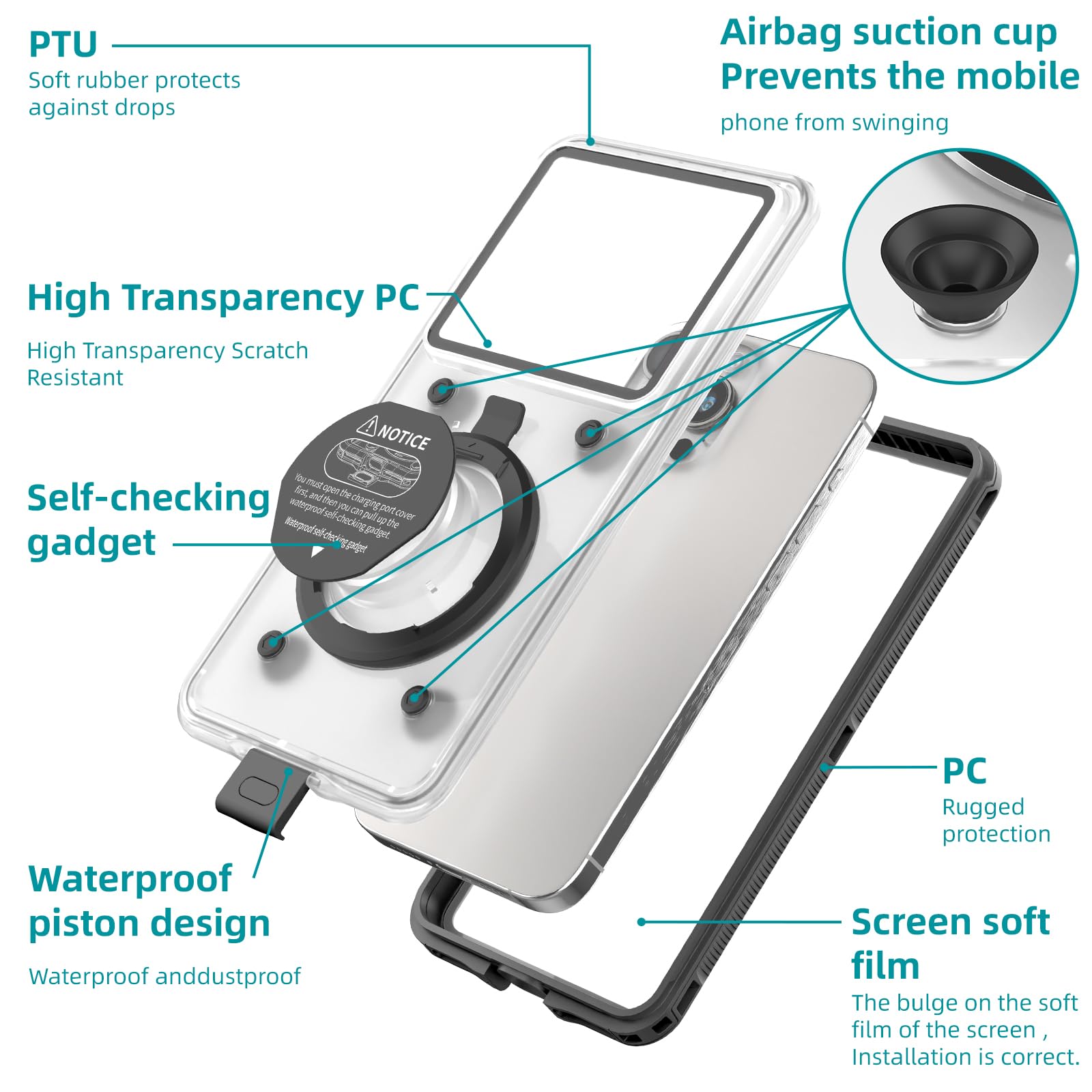**Waterproof Phone Case for iPhone 15/14/13/12/11 Pro Max/XR/XS/X & Samsung Galaxy S24/S23/S22/S21 – Professional Underwater Snorkeling & Scuba Diving Protection – Capture HD Photos & Videos – Ideal for Beach, Pool, and Water Sports (Black)**