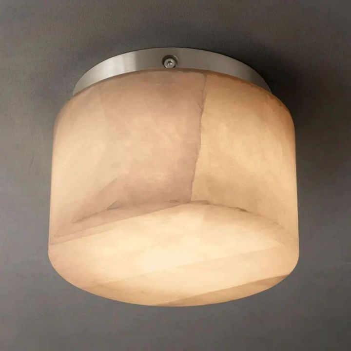 Derive Calcite Round Flushmount Ceiling Light Fixture 61014 - Modern LED Lighting for Bedroom, Hallway & Kitchen