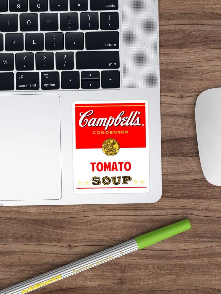 3 Pack Campbell's Soup Stickers - Waterproof Vinyl Decals for Laptop, Phone, Car, Guitar & Fridge - Funny Retro Food Stickers for Kids & Adults - Perfect for DIY Decor, School Supplies & Gift Wrapping