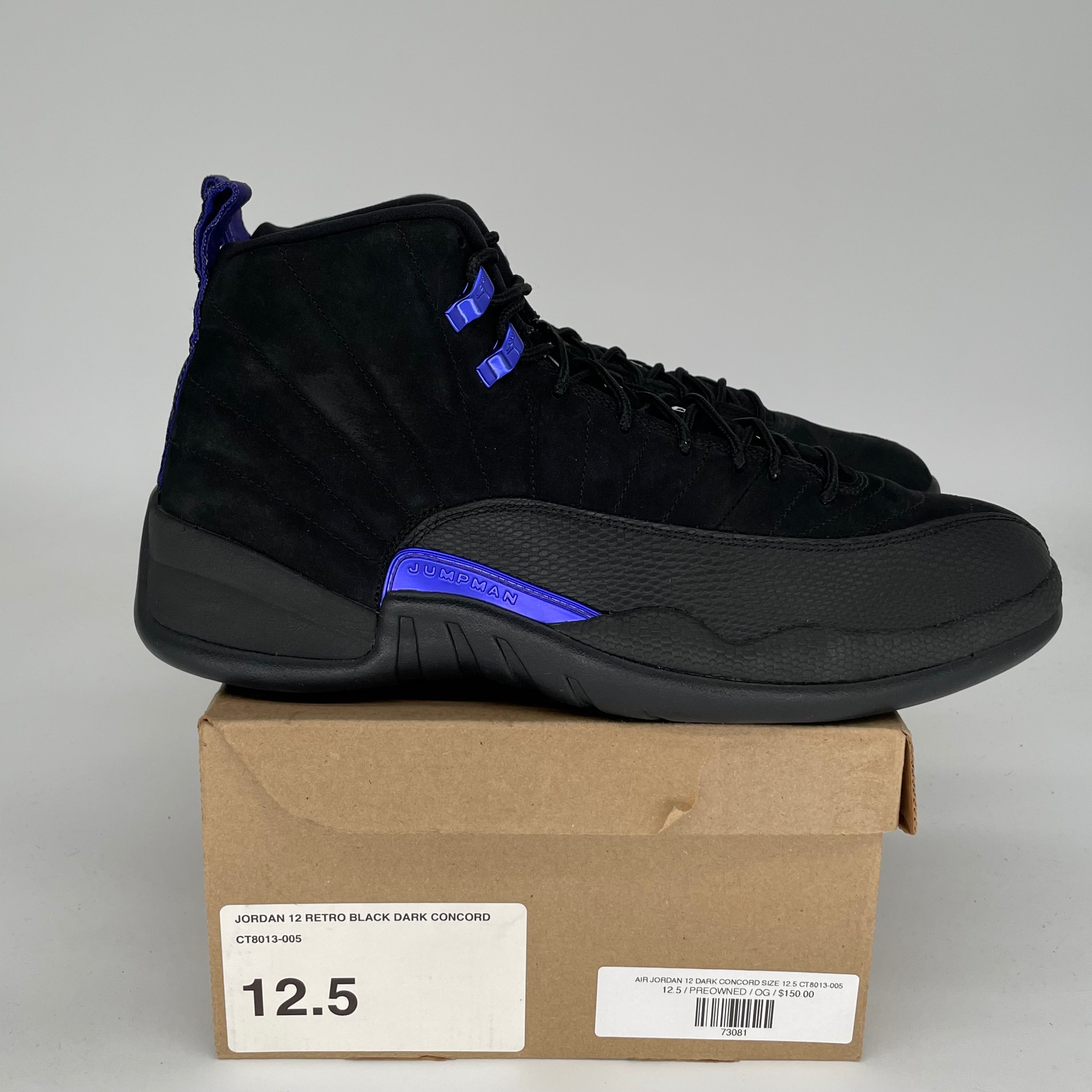 AIR JORDAN 12 DARK CONCORD Men's Basketball Shoes Size 12.5 - Style CT8013-005 | Official Retro Sneakers for Basketball, Streetwear & Casual Wear