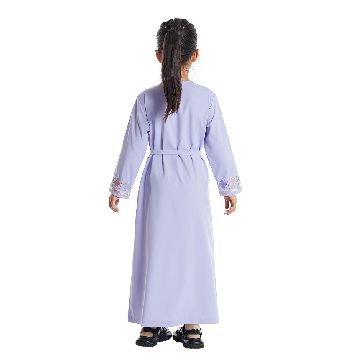 Elegant Middle Eastern Arab Girl Embroidered Abaya Dress #25623 - Perfect for Eid, Weddings & Special Occasions