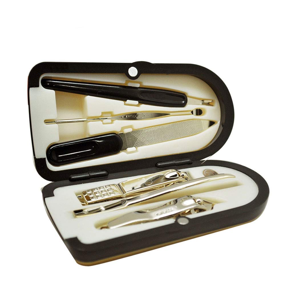 Premium Stainless Steel Nail Clippers Set - 6-Piece Household Nail Care Kit with Golden Nail Clippers, Eyebrow Tweezers & Ear Pick for Men & Women - Perfect for Travel, Home Grooming & Personal Hygiene Care