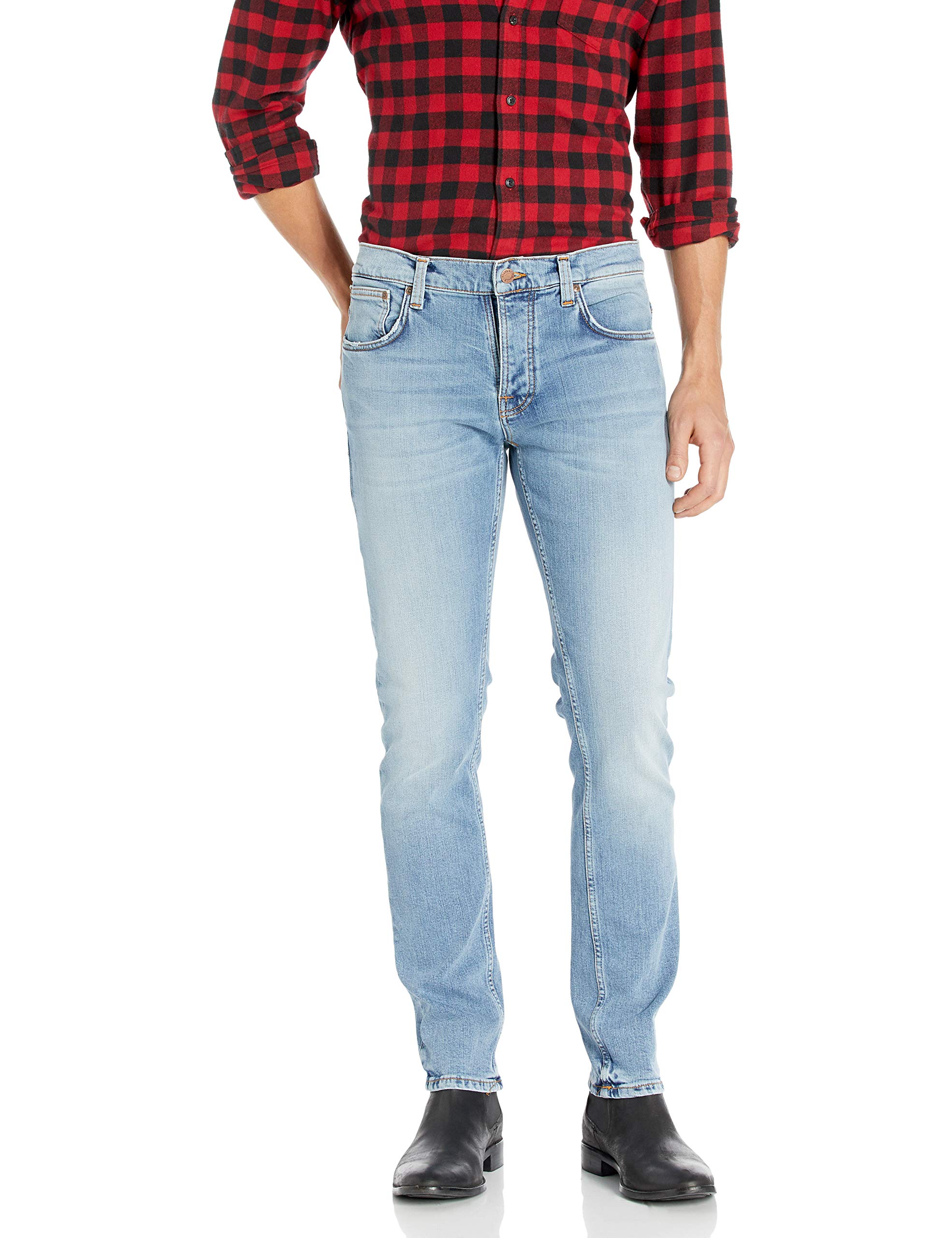 Nudie Jeans Grim Tim Crispy Stone Wash Slim Fit Men's Denim - Perfect for Casual Wear & Everyday Outfits