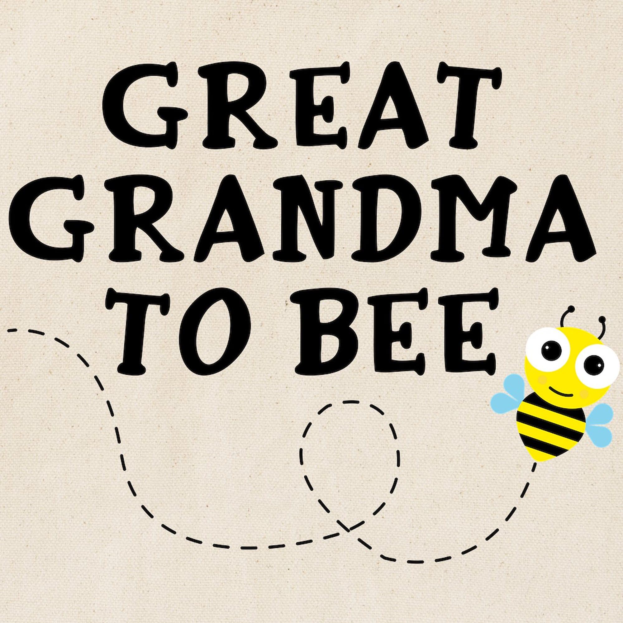 Great Grandma To Bee Natural Canvas Tote Bag - Reusable Shopping Bag for Groceries, Beach & Everyday Use | Eco-Friendly Cotton Tote Gift for Grandmothers