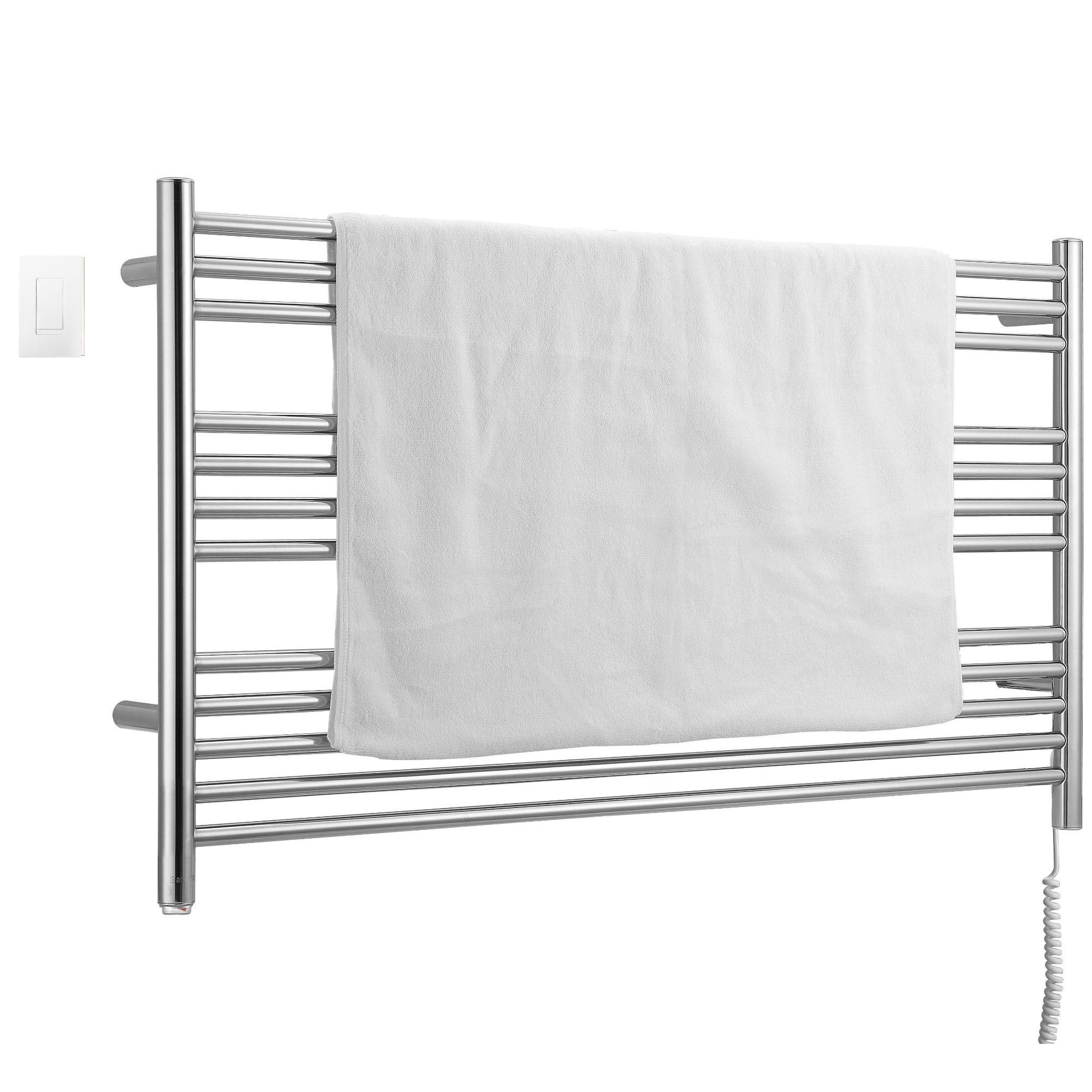 Ancona Amplia Dual 12 Bar Hardwired & Plug-in Chrome Towel Warmer with WiFi Timer - Perfect for Bathrooms, Spas & Luxury Homes