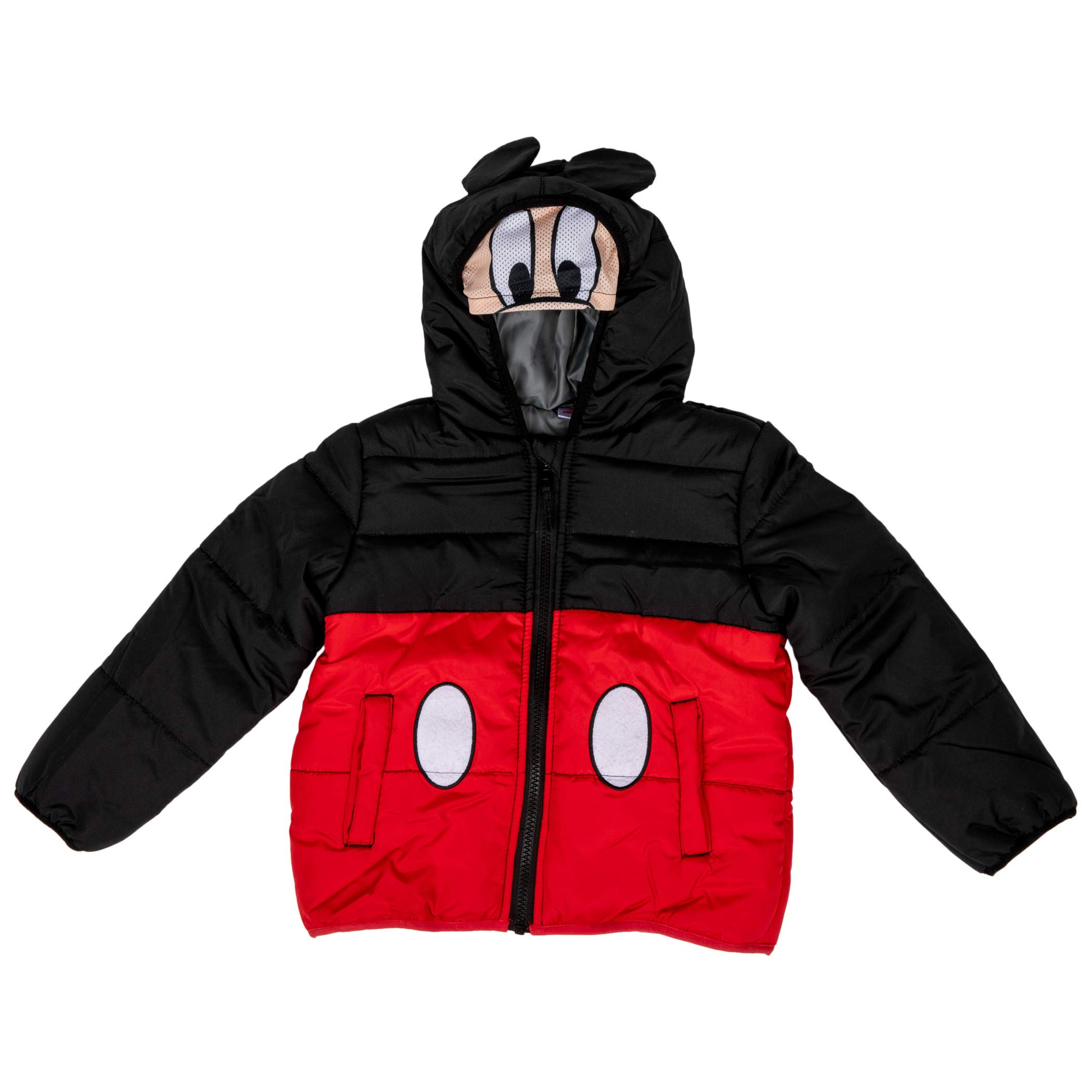 Disney Mickey Mouse Costume Puffy Kids Jacket - Warm Winter Coat for Boys & Girls - Perfect for Halloween, Christmas & Outdoor Play
