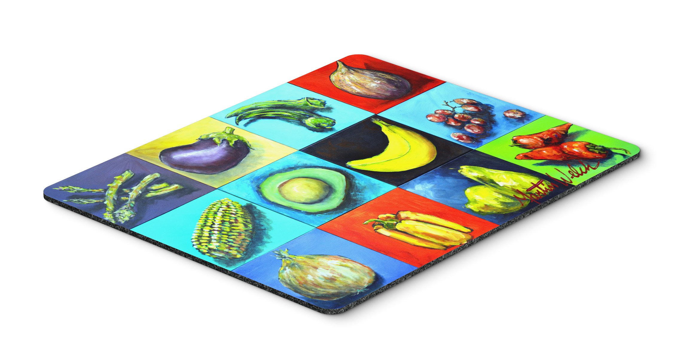 Mixed Fruits & Vegetables Mouse Pad - Large Washable Non-Slip Desk Mat for Home Office, Gaming & Computer Work | Heat-Resistant Hot Pad & Trivet for Kitchen Use | Cute Home Decor Accessory