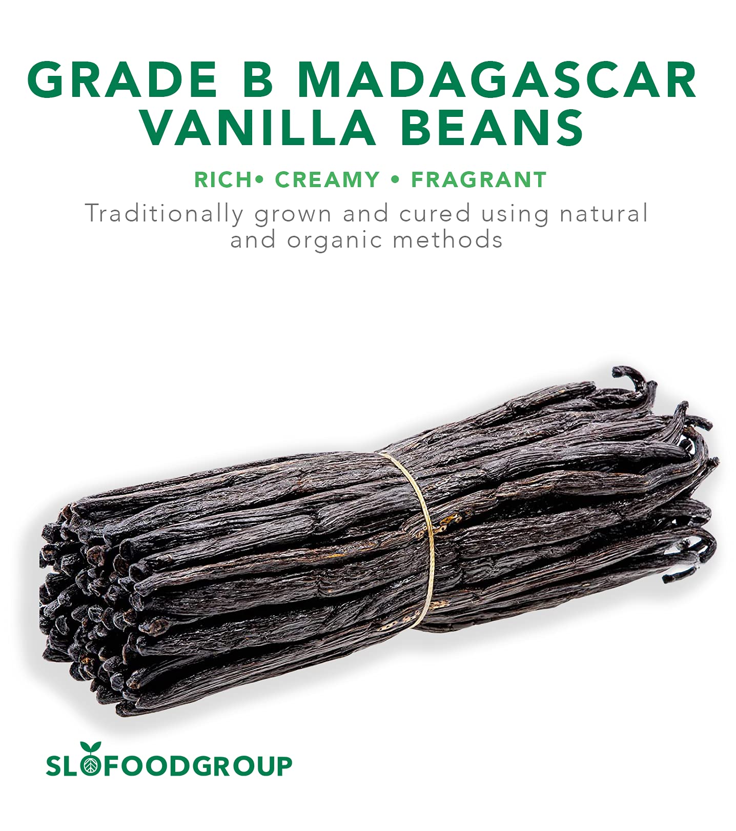 Premium Madagascar Bourbon Vanilla Beans - Grade B Vanilla Pods (35 Count) for Baking, Cooking & Homemade Vanilla Extract - Ideal for Desserts, Ice Cream & Cocktails