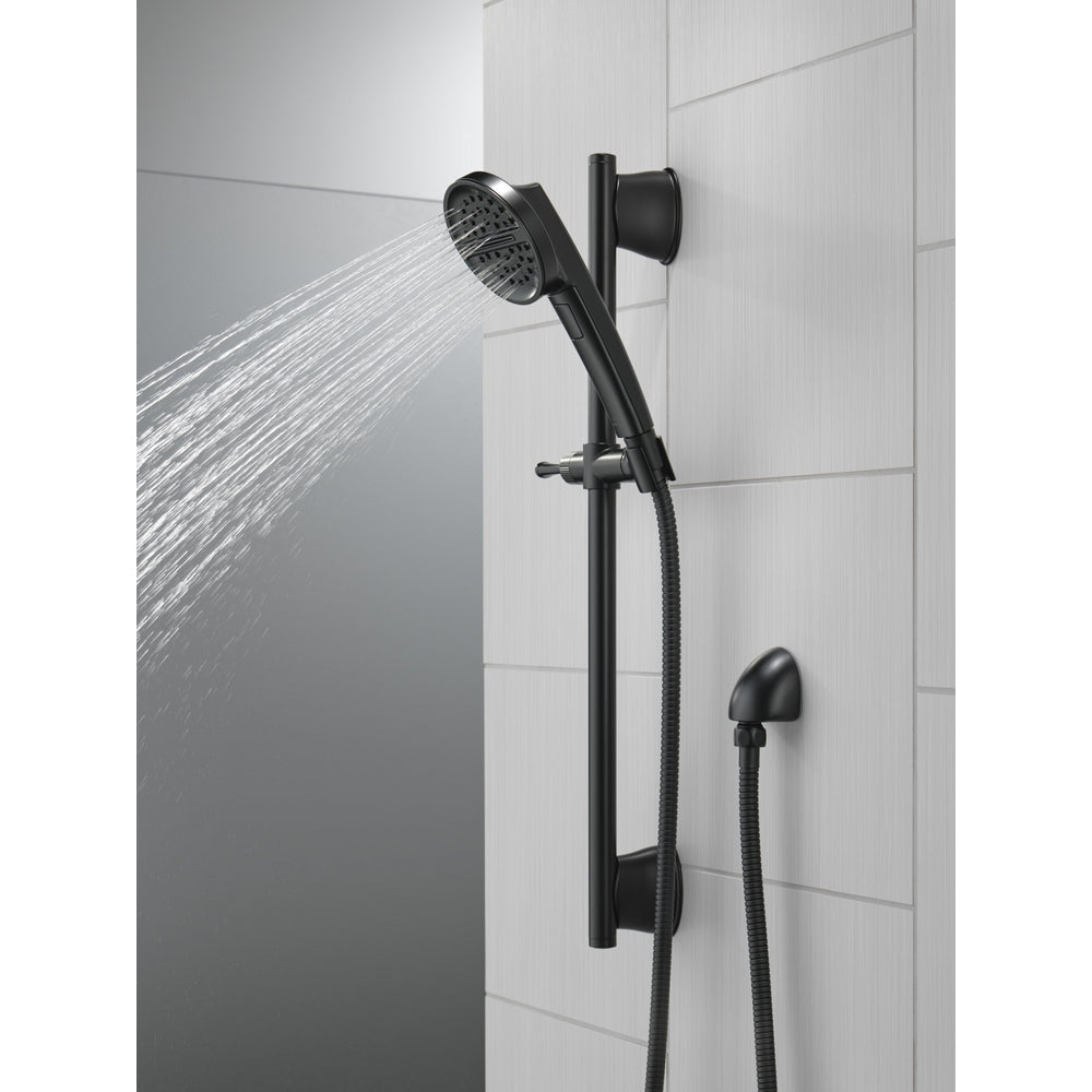 Delta Matte Black 3-Setting Hand Shower with Slide Bar - Adjustable Rainfall, Massage & Jet Spray Modes for Bathroom & Spa Experience (Model 51386 BL)