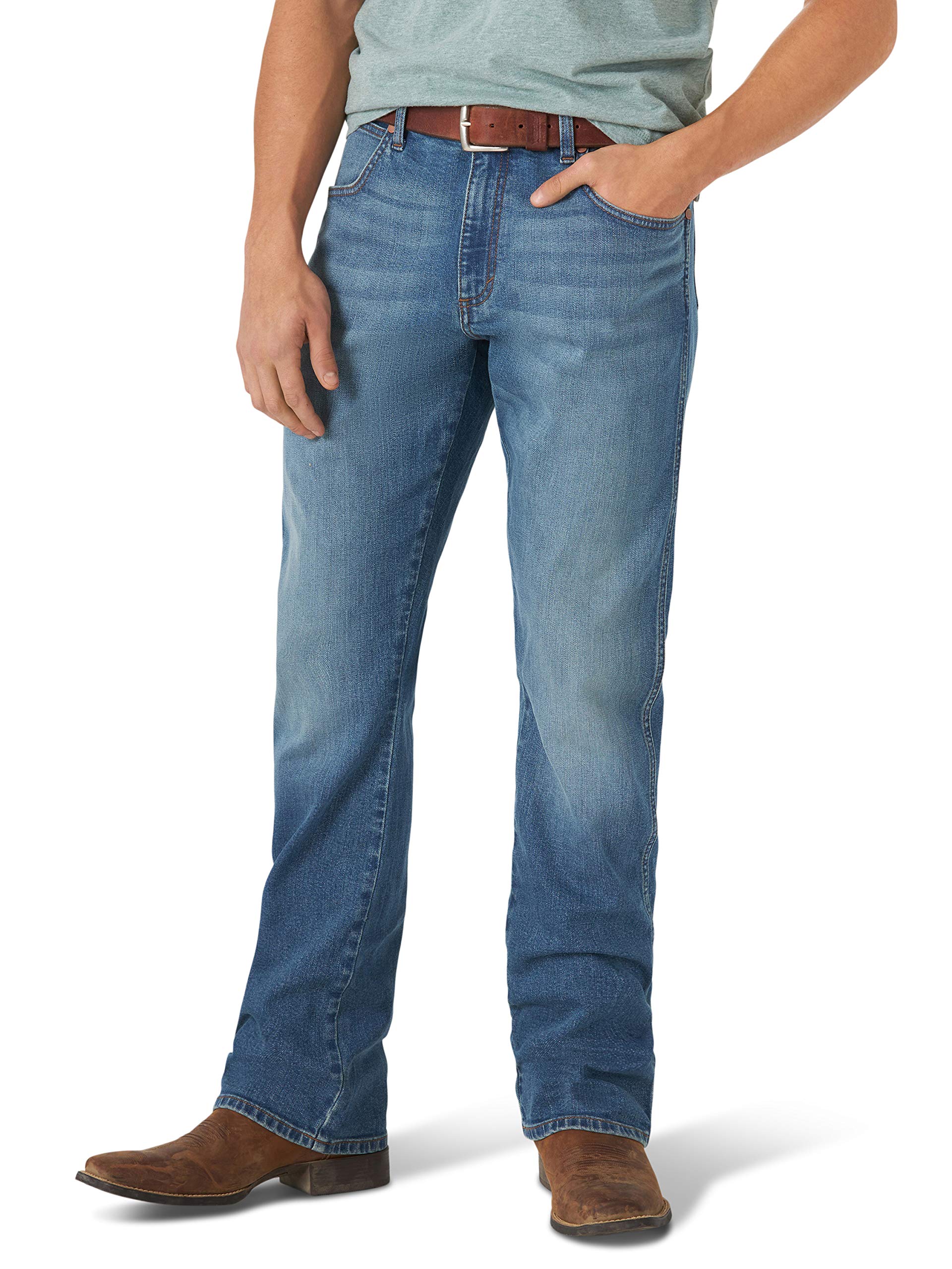 Wrangler Men's Tall Retro Slim Fit Boot Cut Jeans - Classic Denim Pants for Casual Wear & Western Style Outfits