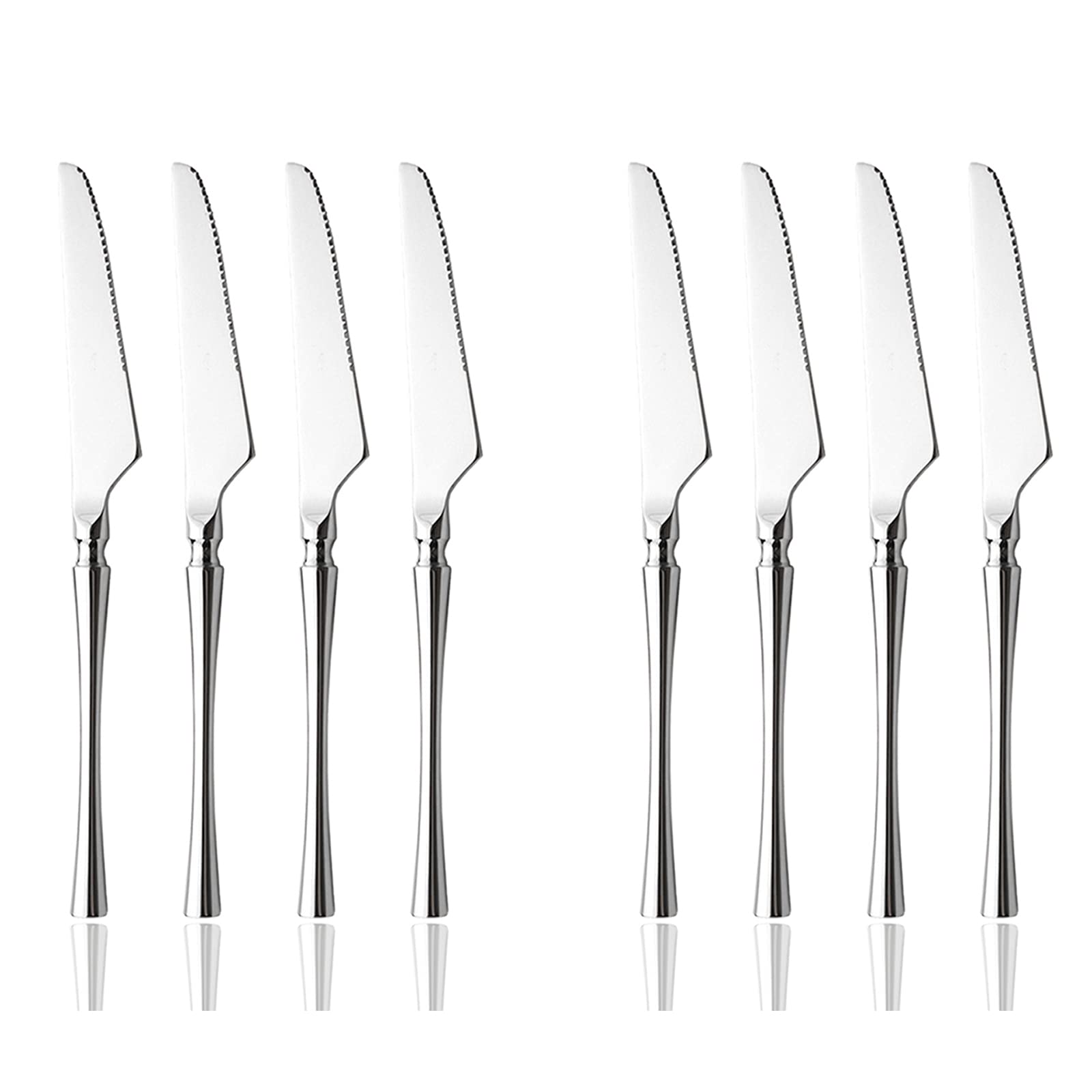 Premium JASHII 8-Piece Steak Knife Set - Professional Serrated Stainless Steel Dinner Knives (8.86