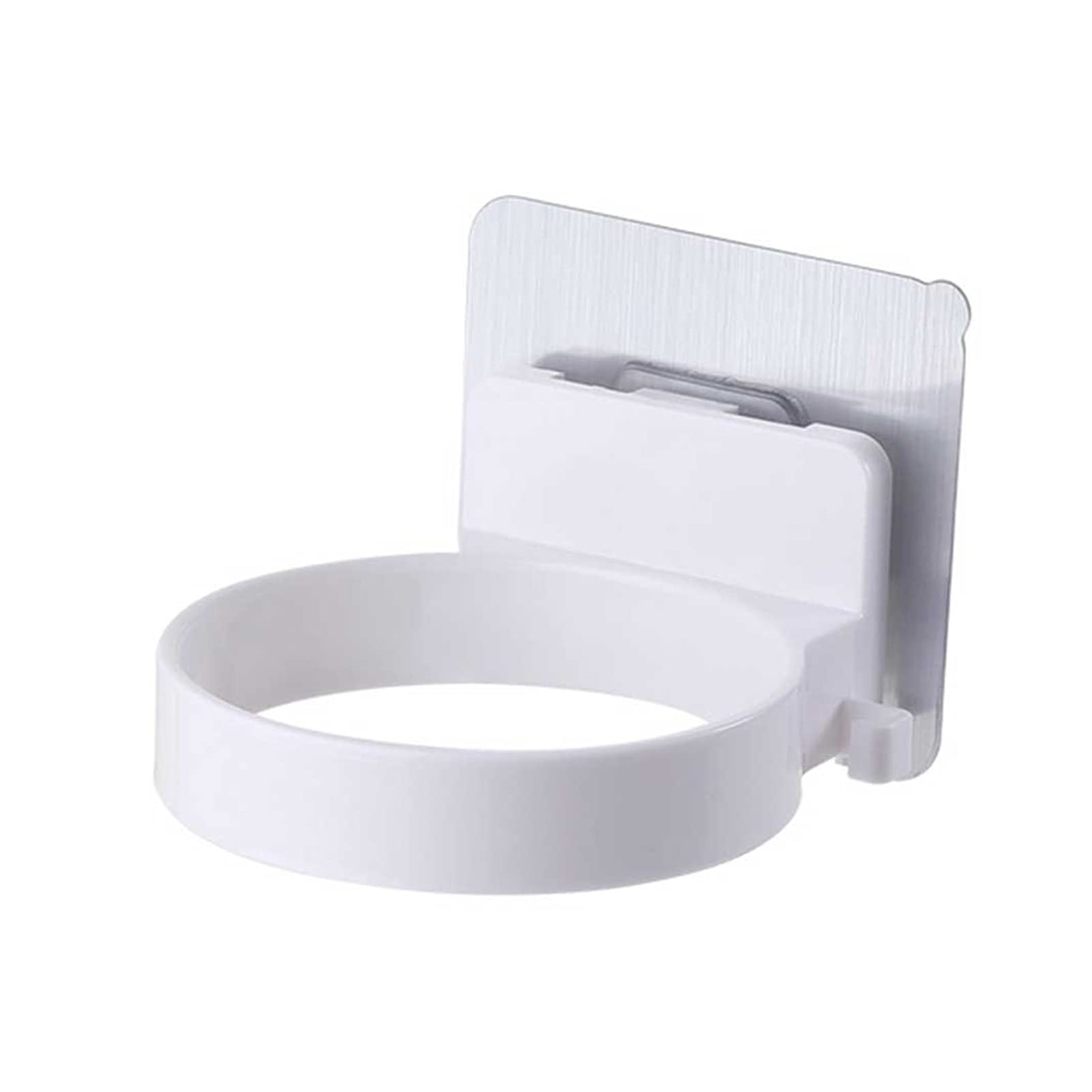 WUBZSHI Wall Mounted Hair Dryer Holder - ABS Durable Bathroom Shelf with Self-Adhesive & Punch-Free Installation - White - Perfect for Home, Dormitory & Bathroom Organization (Hair Styling & Storage Solution)