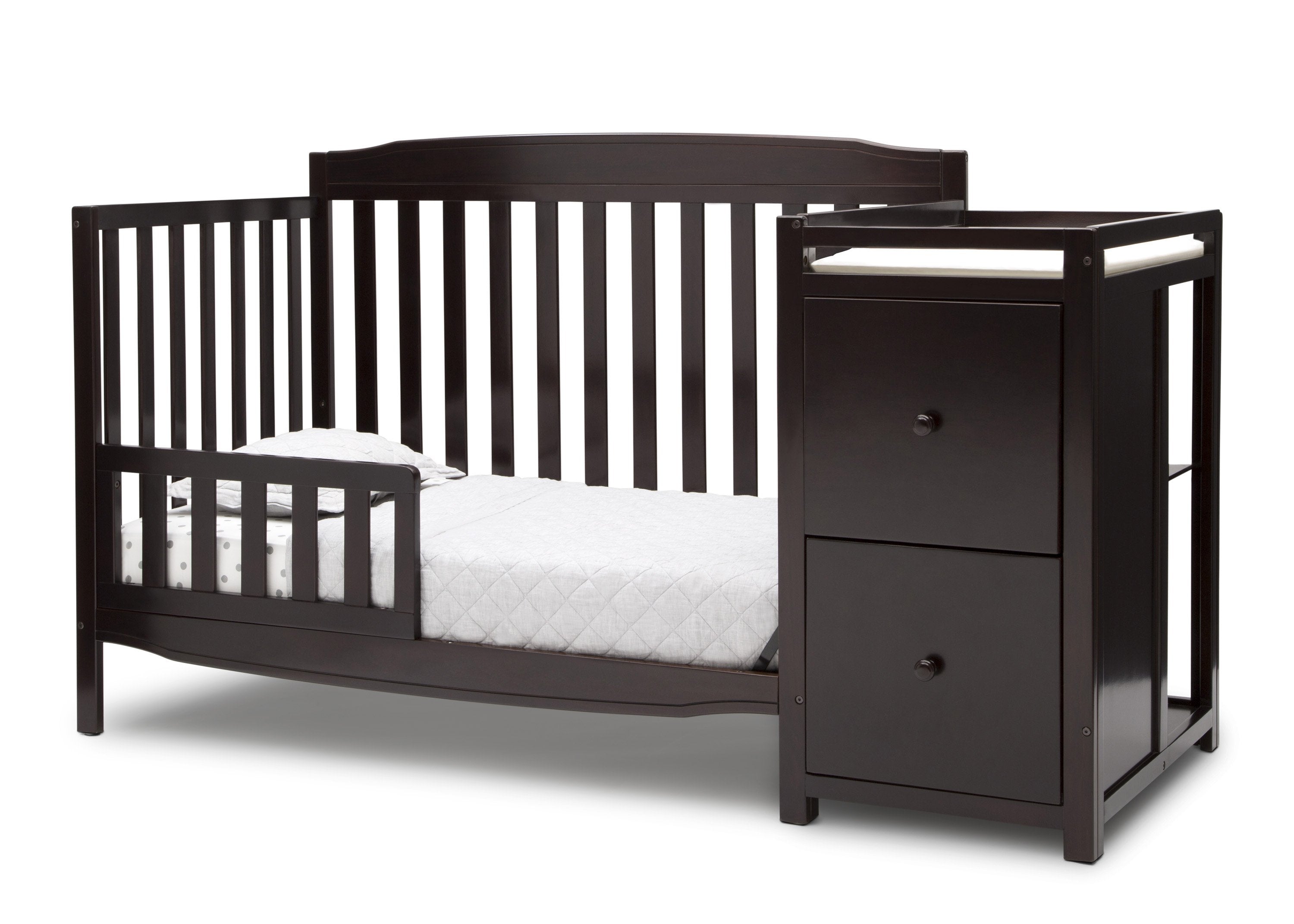 6-in-1 Convertible Mason Crib with Changer - Baby Nursery Essentials for Newborn to Toddler | Perfect for Small Spaces & Modern Nurseries