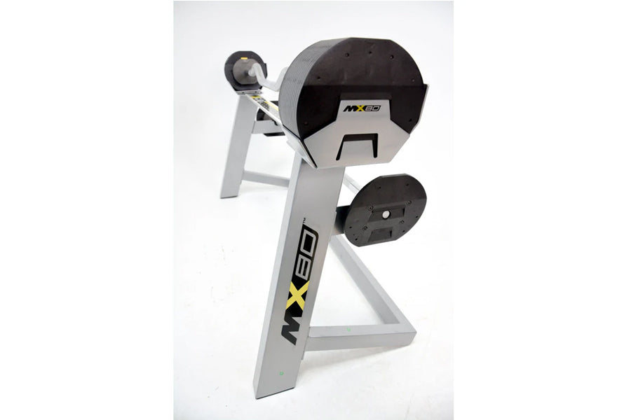 MX80 Rapid Change Adjustable Barbell & Curl Bar System (20-80lbs) - Home Gym Equipment for Strength Training & Weightlifting Workouts
