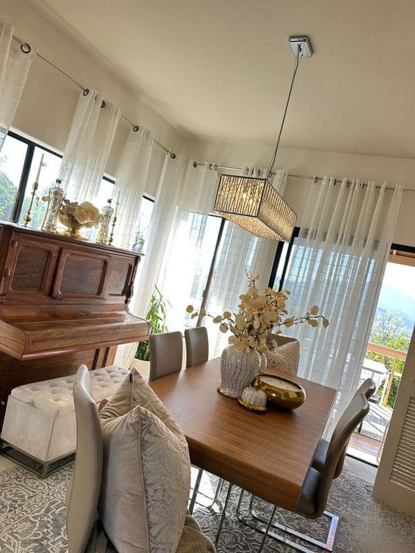 Farmhouse Style Textured Grommet Sheer Window Curtain Panels - Light Filtering Semi-Transparent Drapes for Living Room, Bedroom & Kitchen - Set of 2 Panels (84 Inches Long)