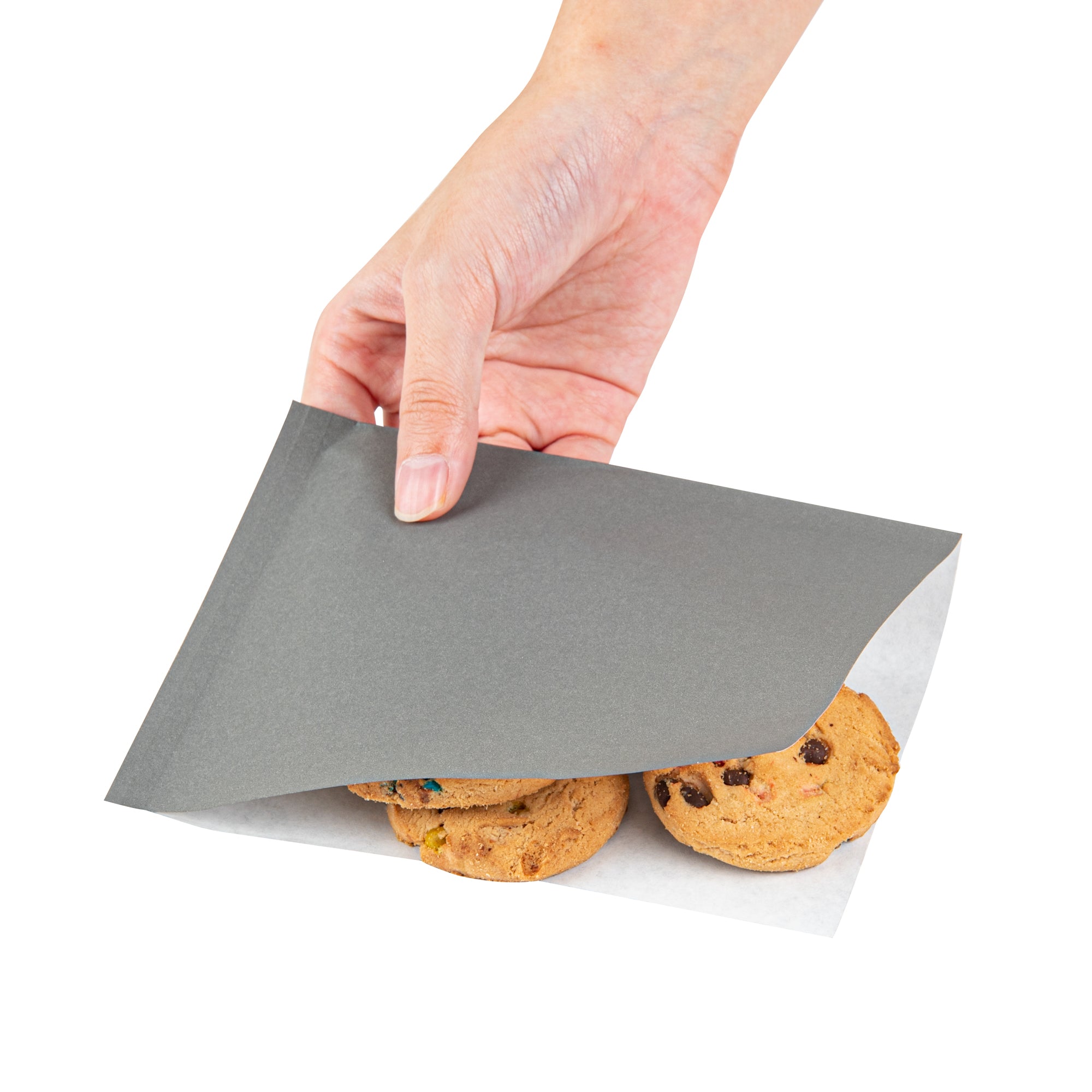 Greaseproof Small Double Open Paper Bags - 6 1/4 x 4 3/4 Inches - 100 Count Box (Ideal for Bakery, Takeout & Food Storage)