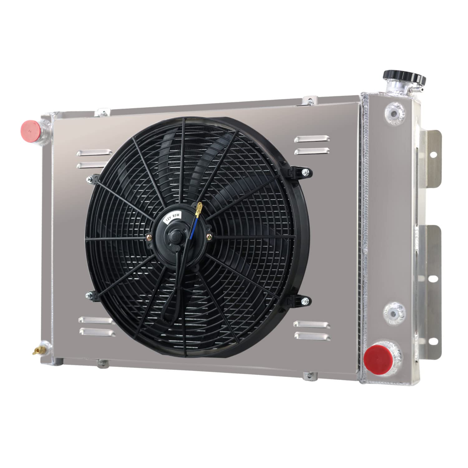 AlloyWorks 4-Row Aluminum Radiator with Shroud Fan for 1967-1969 Chevy Camaro - 23