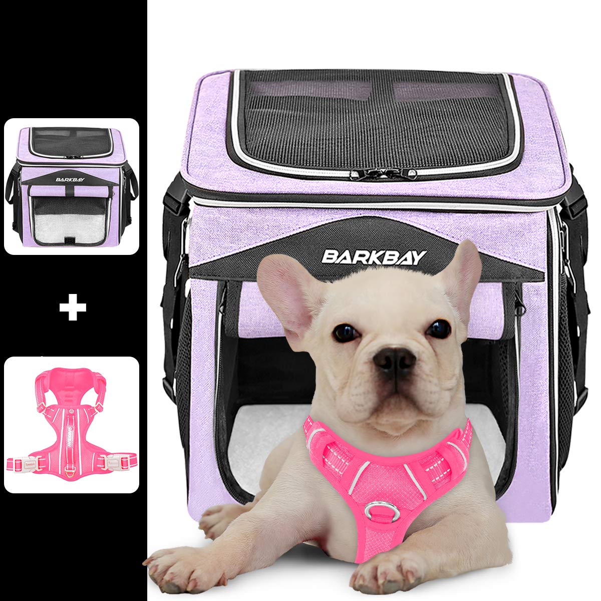 BARKBAY No Pull Dog Harness with Front Clip - Heavy Duty Reflective Adjustable Pet Vest for Small to Medium Dogs (Pink, Medium) - Perfect for Walking, Running, Biking & Outdoor Adventures