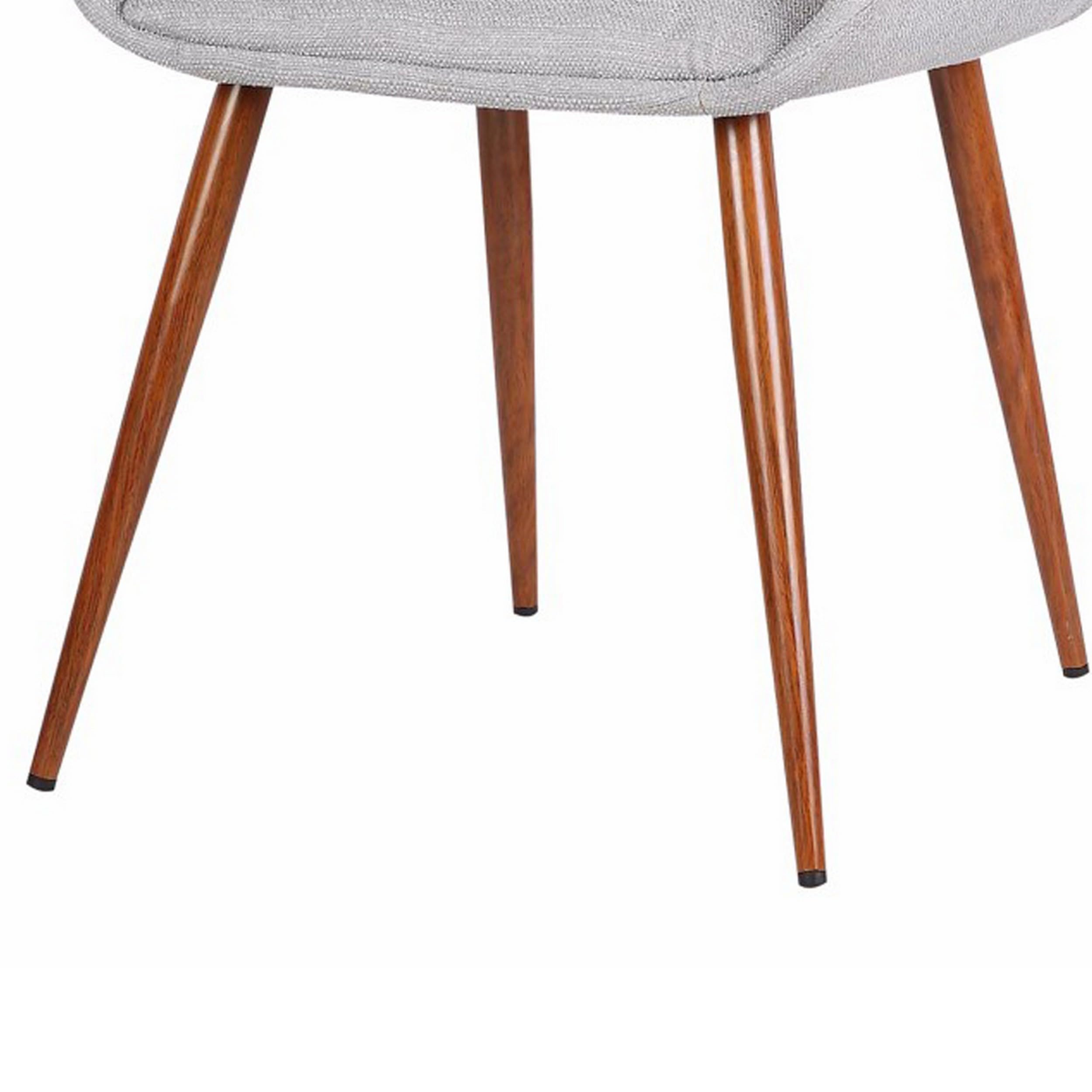 Benjara Mid Century Modern Fabric Dining Chair with Split Padded Back - Gray & Brown Upholstery | Comfortable Seating for Dining Room, Kitchen, or Home Office
