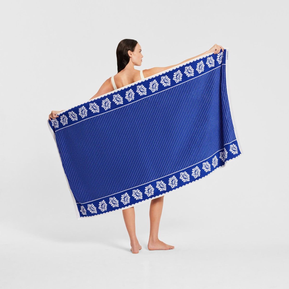 Evlet Capri Blue Beach Towel by Sheridan