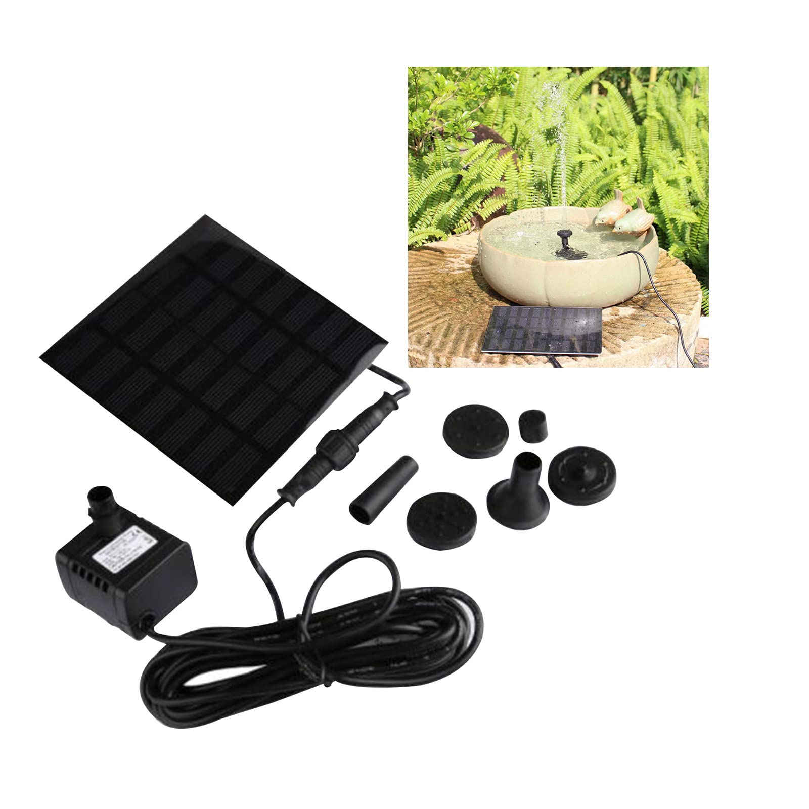 Upgrade Solar Fountain Pump Kit - 4 Nozzle Floating Water Pump for Outdoor Bird Baths, Fish Tanks & Garden Ponds | Solar Powered Water Feature for Patio, Yard & Backyard Decor | Perfect for Bird Watching & Aquatic Landscaping