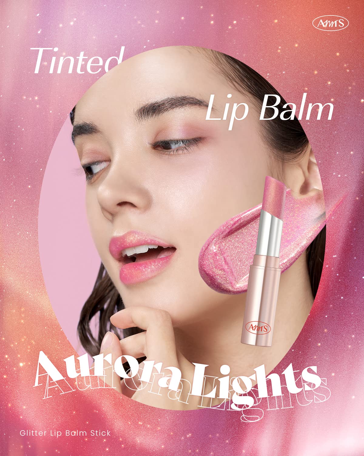 AMTS Aurora Lights Lip Balm - Hydrating Glitter Lipstick for Dry Lips | Korean Beauty Lip Tint | Perfect for Daily Makeup & Night Out