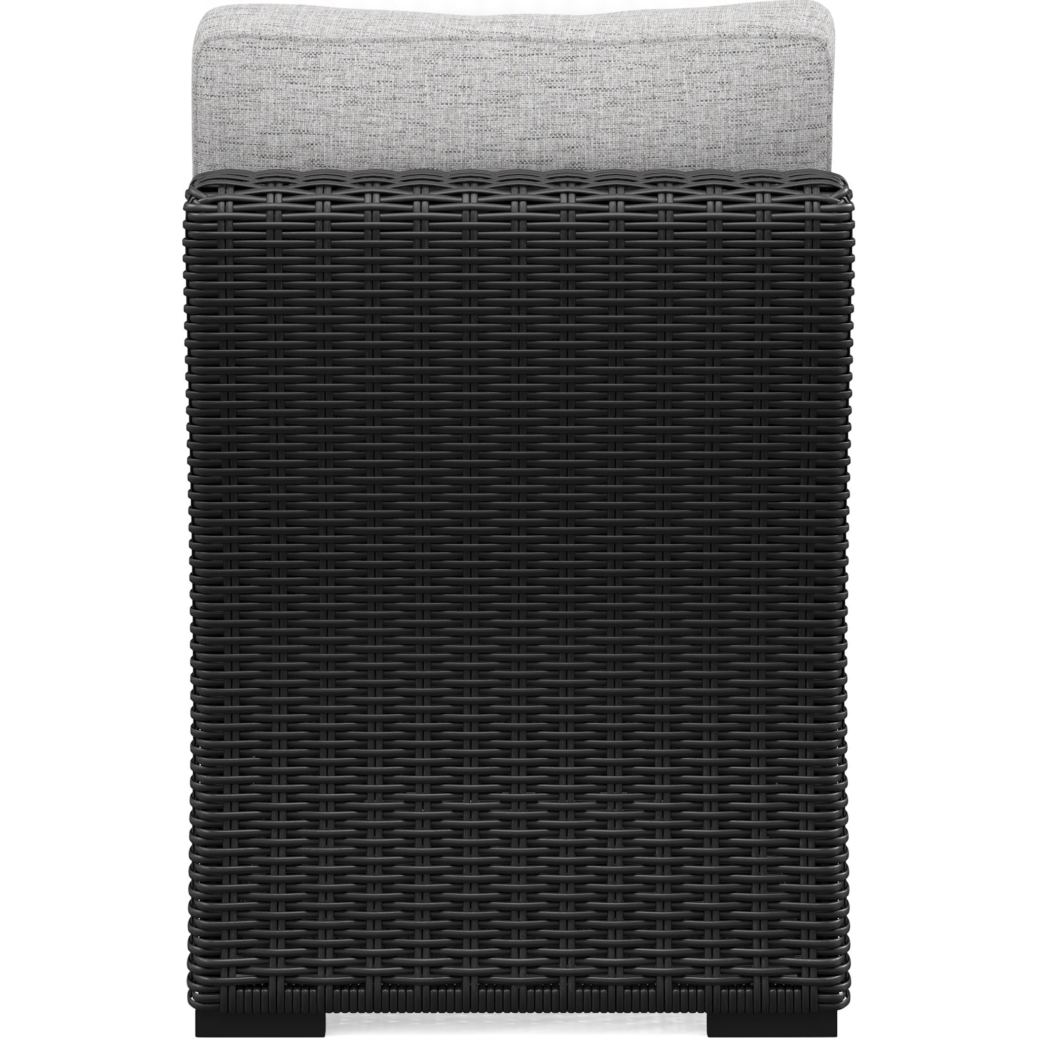 Beachcroft Outdoor Armless Chair with Cushion - Black/Light Gray - Perfect for Patio, Poolside, Garden & Backyard Relaxation