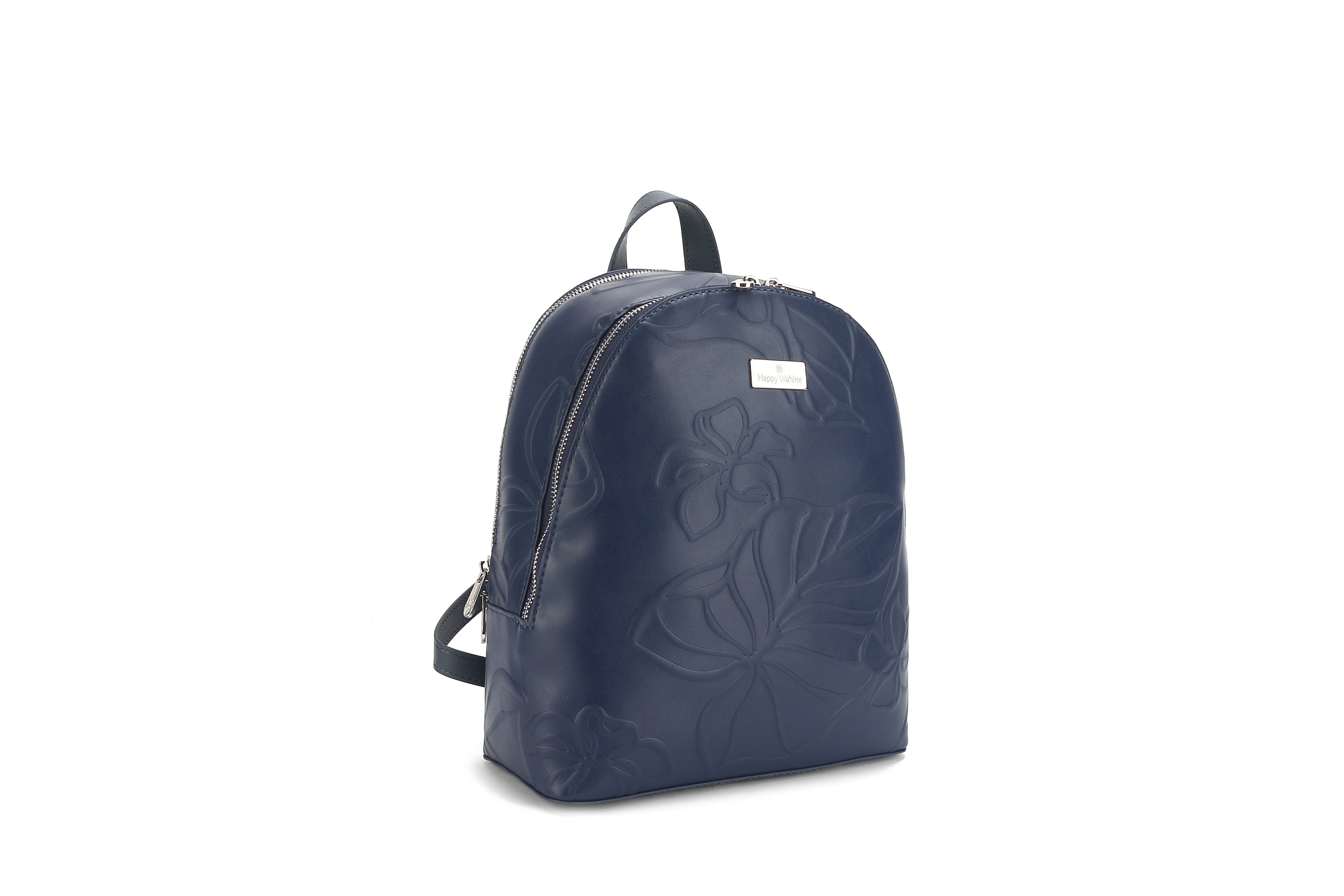 Tiffany Kalo Embossed Navy Backpack for Women - Stylish Laptop Bag for Work, School & Travel | Durable Water-Resistant College Backpack with USB Charging Port