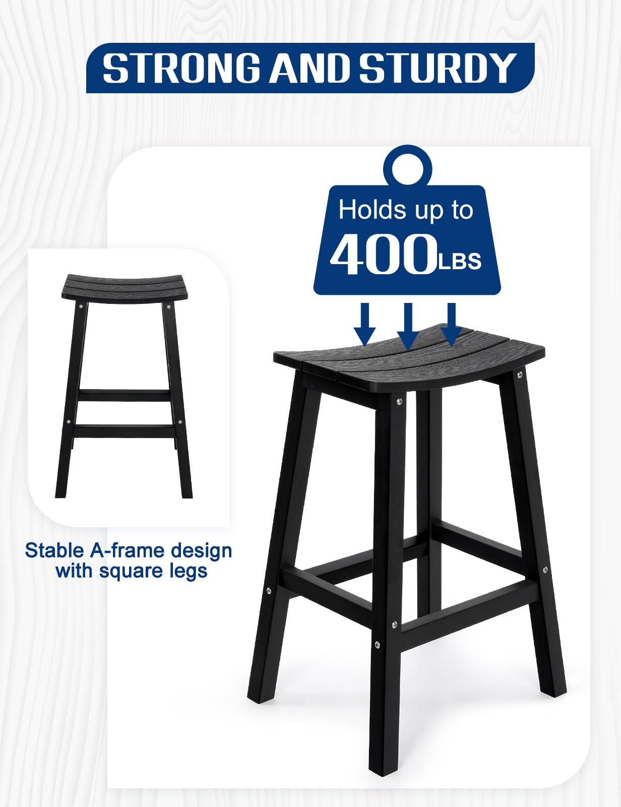 **Weatherproof Bar Stools Set of 2 - 28