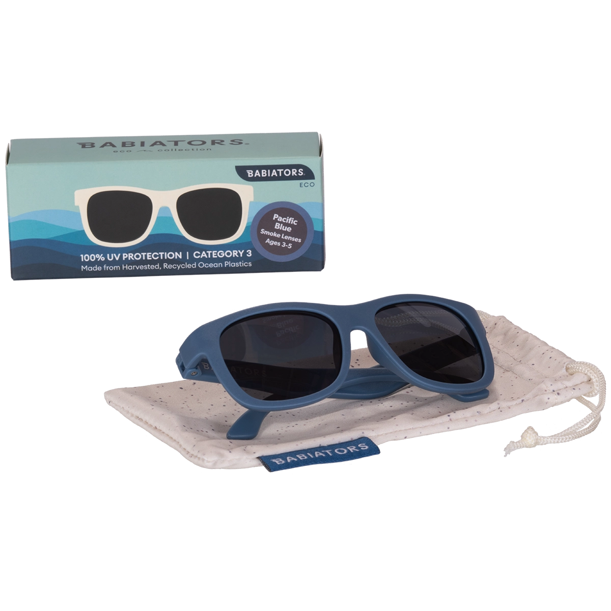 Kids Eco Collection: Navigator Sunglasses in Pacific Blue - UV Protection Sunglasses for Boys & Girls - Perfect for Beach, Outdoor Play & Summer Activities