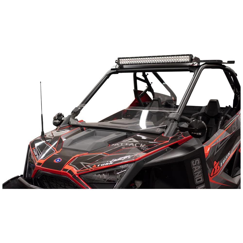 Polaris RZR Pro XP/XP 4 & Pro R Windshield - Tusk Removable Half Clear Shield for 2020-2024 Models | Scratch Resistant ATV Protection | Perfect for Off-Roading & Trail Riding
