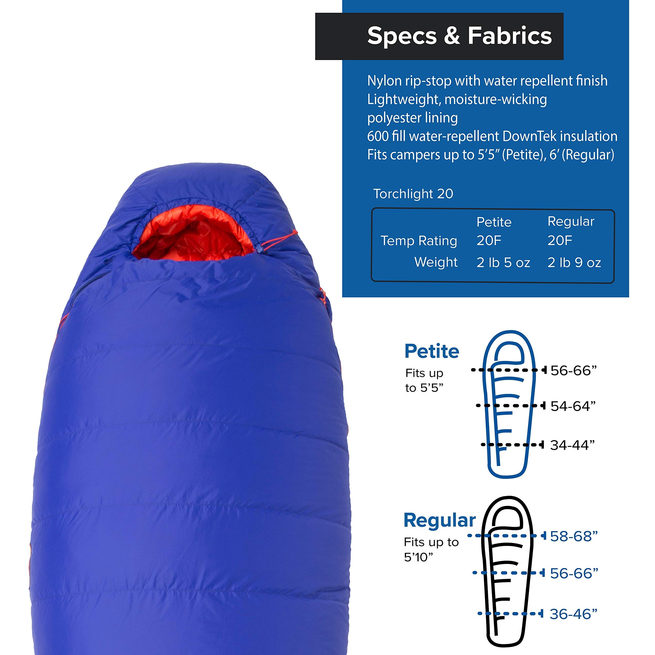 Big Agnes Women's Torchlight Expandable Down Mummy Sleeping Bag - Lightweight & Warm for Backpacking, Camping & Hiking - Perfect for Cold Weather Adventures