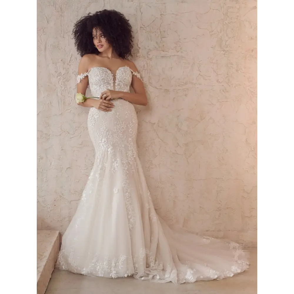 Maggie Sottero Lennon Cap Sleeve Wedding Dress - Elegant Lace Bridal Gown for Church Ceremony & Romantic Outdoor Weddings