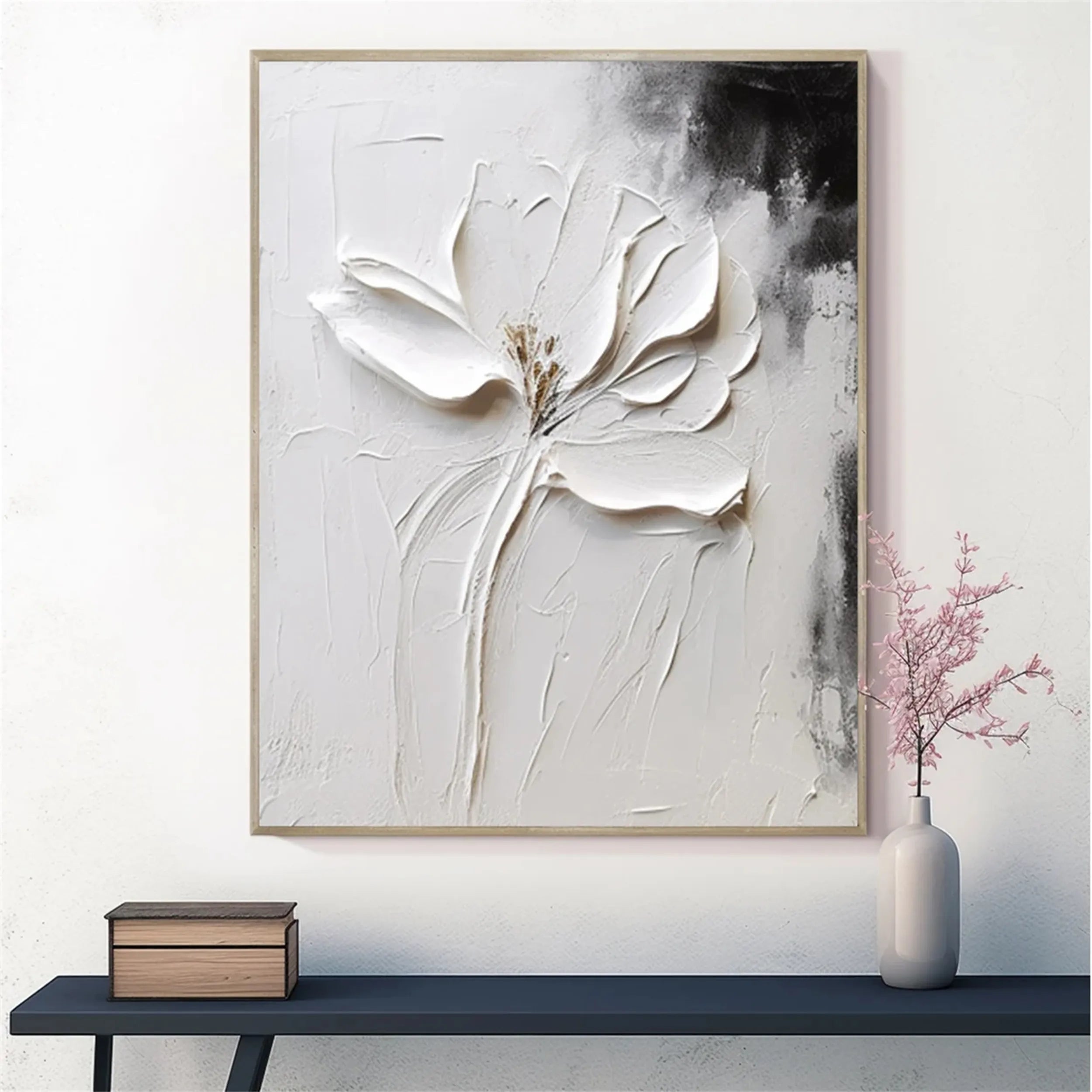 Flower and Tree Painting #FT 042 - Handmade Canvas Wall Art for Home & Office Decor | Perfect for Living Room, Bedroom, or Gift