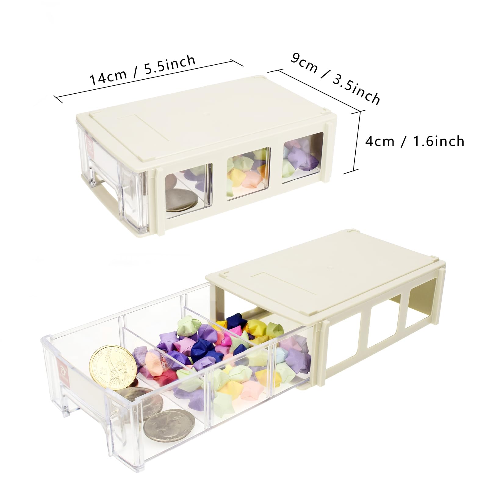 12 Pack Clear Plastic Drawer Organizer for Small Parts - Desk Storage Container for Screws, Legos, Art Supplies, Beads & Hair Accessories | Perfect for Craft Rooms, Workshops & Home Organization
