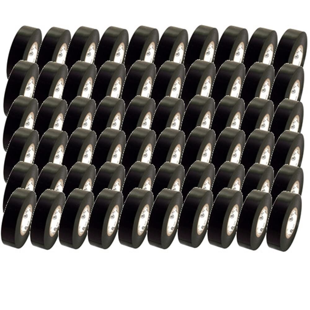 Premium All Weather 8 mil Black Electrical Tape 1.5 in x 66 ft (64 Roll/Case) - Waterproof, High Adhesion for Electrical Insulation, Automotive, HVAC & Outdoor Repairs