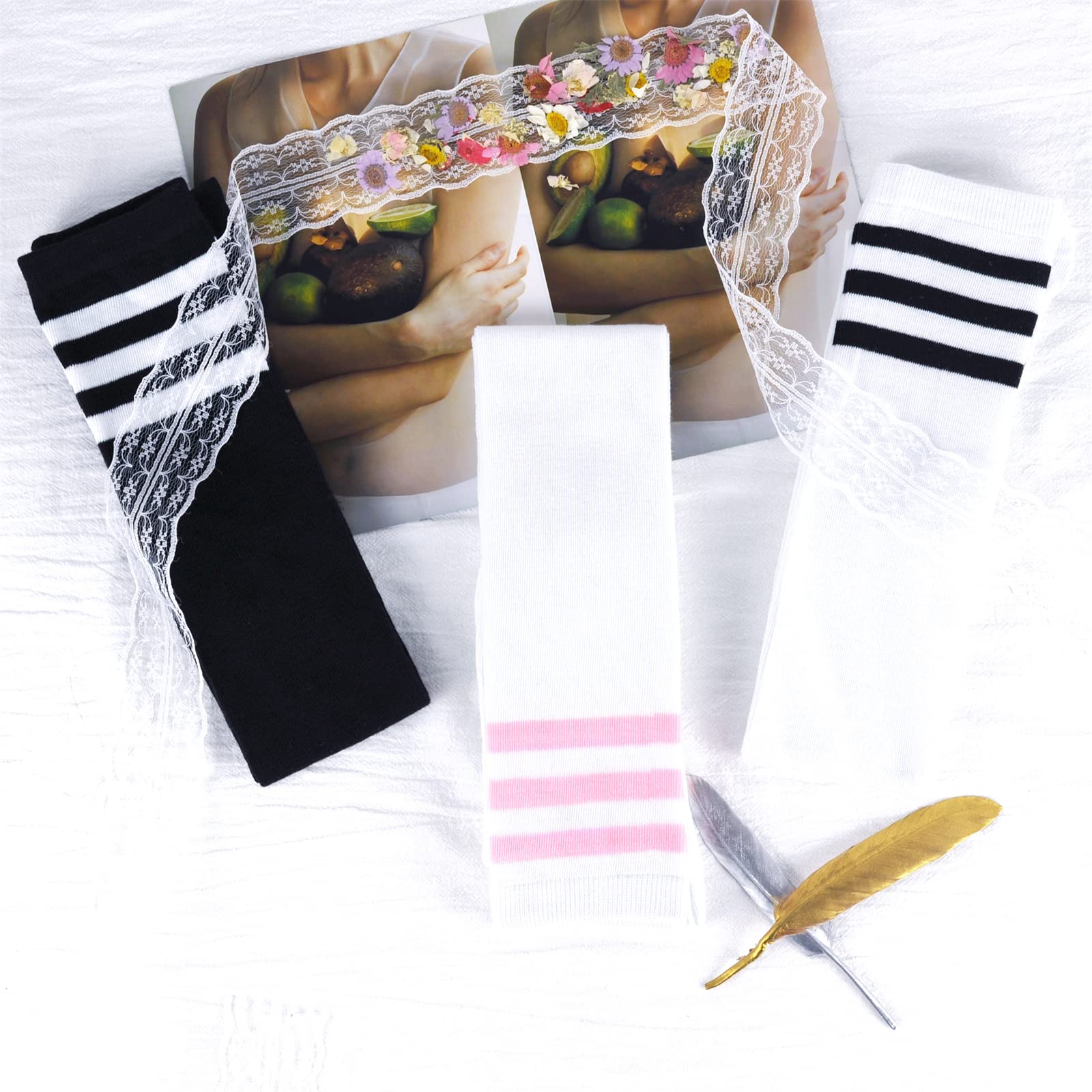 Intgoodluckycc Women's Over The Knee Socks - Thigh High Stockings for Women, Long Knit Knee High Socks for Fall & Winter - Perfect for Boots, Dresses & Cold Weather Fashion